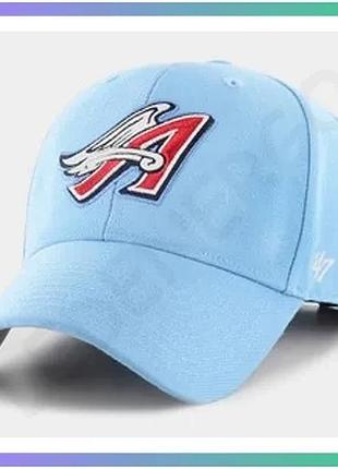 Кепка 47 brand la angels cooperstown блакитна спортивна унісекс для активного відпочинку та повсякденн sku_mvp04wbv-co61