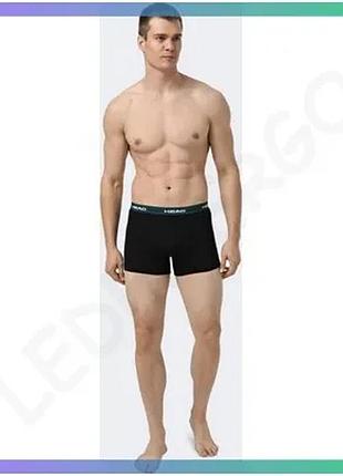 Трусы-боксеры head men elastic boxer 2p черный зеленый l спортивные боксеры для мужчин sku_701234928-001