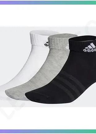 Шкарпетки adidas t spw ank 3p серые белые черные 37-39 для повседневного использования три пары в упак sku_ic1283