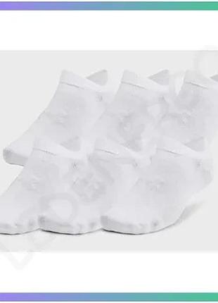 Шкарпетки under armour essential no show 6pk белые унисекс для спорта и активного отдыха sku_1382611-100
