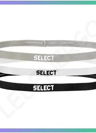 Повязка для волос select hairband серая белая черная унисекс 48см набор ободков для спорта sku_697750-001
