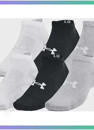 Шкарпетки unisex under armour essential 6pk low черные xl спортивные носки для активного отдыха sku_1386239-002