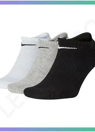 Шкарпетки nike u nk everyday cush ns 3pr черные белые серые унисекс 38-42 для спорта и активного отдых sku_sx7673-964