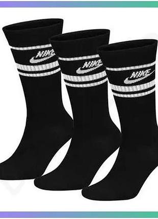 Шкарпетки nike u nk nsw everyday essential cr 3pr чорні унісекс 46-50 для тренувань спортивні шкарпетк sku_dx5089-010