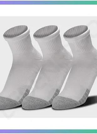 Шкарпетки under armour heatgear quarter 3pk белые унисекс lg для спорта и активного отдыха sku_1353262-100