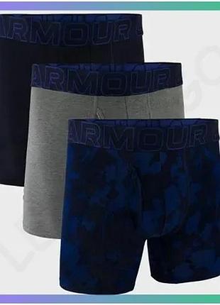 Трусы under armour performance cotton 6in для мужчин sm синий серый темно-синий спортивные sku_1383890-400