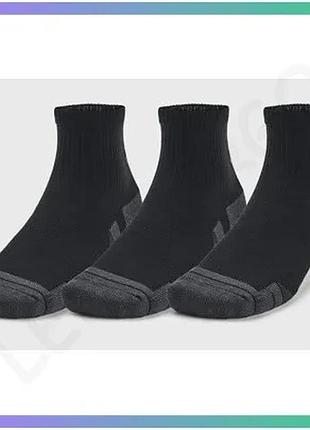 Шкарпетки under armour performance tech 3pk qtr чорні унісекс для спорту підтримка склепіння стопи sku_1379510-001