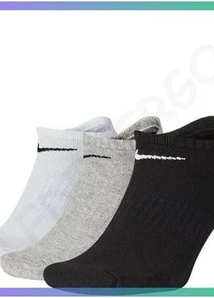 Шкарпетки nike u nk everyday cush ns 3pr черные белые серые унисекс 34-38 для спорта и повседневной но sku_sx7673-901