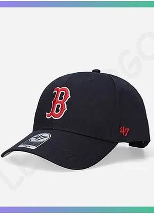 Кепка 47 brand boston red sox raised basic темно-синя унісекс спортивна кепка для активного відпочинку sku_b-rac02ctp-ny