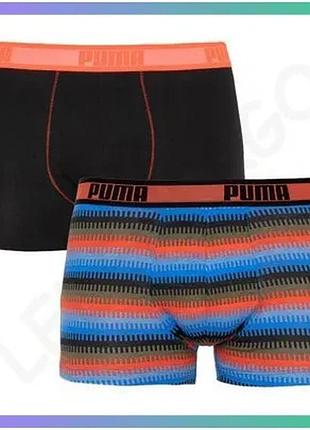 Трусы-шорты puma worldhood stripe trunk 2p черные красные синие для мужчин размер m sku_501004001-030