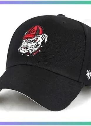 Кепка 47 brand georgia bulldogs чорна універсальна для чоловіків і жінок захист від сонця sku_mvp1099wbv-bk