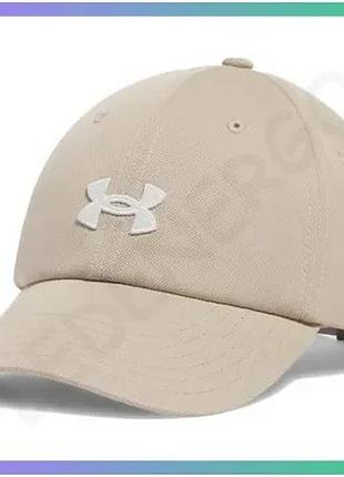 Кепка under armour ua blitzing adj бежевий жіночий спортивний головний убір для захисту від сонця sku_1376705-299