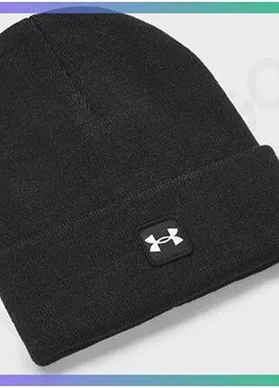 Шапка under armour halftime cuff чорна біла чоловіча акрилова комфортна спортивна шапка для активного sku_1373155-001