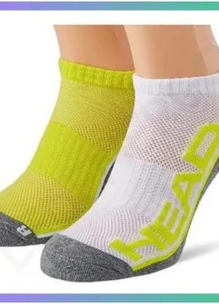 Спортивные шкарпетки head performance sneaker 2p унисекс желтые серые белые 39-42 для тренировок и пов sku_791018001-004