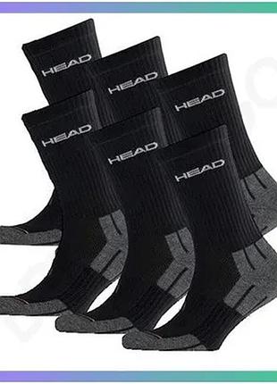 Шкарпетки head performance crew 3ppk чорні унісекс 35-38 для тренувань та повсякденного носіння sku_741020001-200