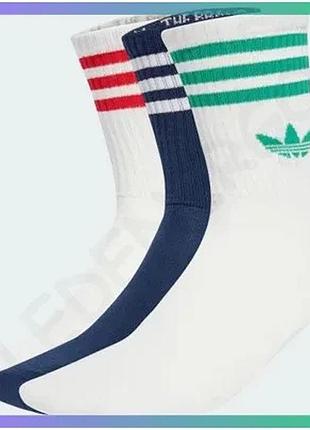 Шкарпетки adidas 3s crew s 3p белый темно-синий унисекс 37-39 спортивные носки для повседневного ношен sku_jv7408