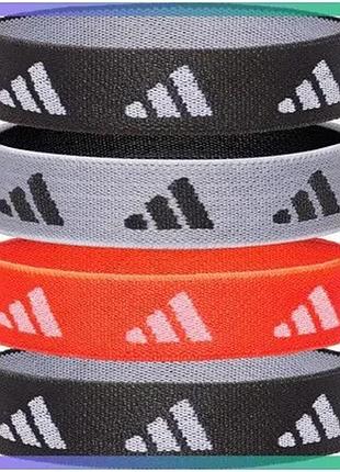 Резинки для волос adidas hair ties черные белые красные комплект для женщин 4 шт sku_adac-16210