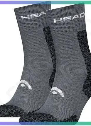 Шкарпетки head hiking crew 2p серые для туризма и зимних видов спорта унисекс 43-46 sku_701229013-002