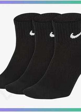 Шкарпетки nike u nk everyday ltwt ankle 3pr чорні унісекс 46-50 для спорту та активного відпочинку sku_sx7677-010