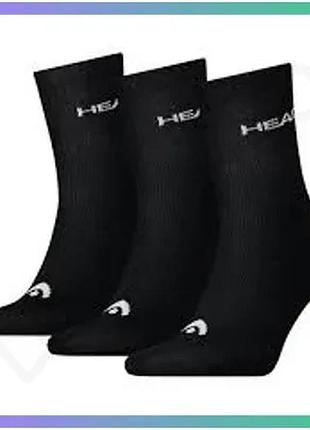 Шкарпетки head crew 3p unisex черные 35-38 универсальная модель для тренировок и повседневной носки sku_701213456-200