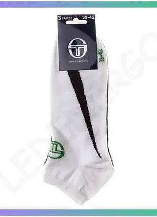 Шкарпетки sergio tacchini 3 пари чоловічі білий сірий 43-46 для спорту і повсякденного використання sku_93242541-1
