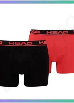 Трусы-боксеры head basic boxer 2p черные красные для мужчин l комфортные эластичные sku_701202741-020