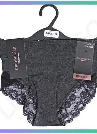 Труси manoukian shorty-x1-femme темно-сірі жіночі xl бавовняні для щоденного використання sku_19890192-4