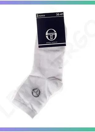 Шкарпетки sergio tacchini 3 пари універсальні білі 36-41 для спорту та повсякденного носіння sku_13898115-1