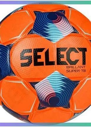 Футбольний м'яч select brillant super fifa tb v25 помаранчевий синій для матчів унісекс 5 sku_361500-662
