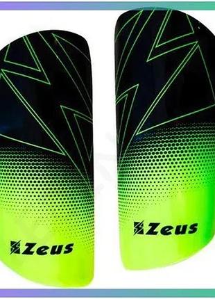 Щитки zeus parastinchi eko черные и салатовые для футбола 34-39 для детей защита ног sku_z01600