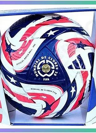 Футбольний м'яч adidas fifa world cup pro omb no5 червоний синій професійний для гри на футбольному по sku_je8770