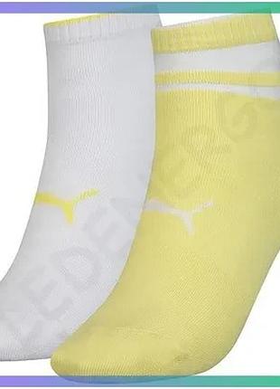 Шкарпетки puma short sock structure 2p women желтые белые унисекс 39-42 для поддержки стопы sku_103002001-013
