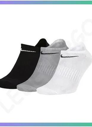 Шкарпетки nike u nk everyday ltwt ns 3pr черные белые серые унисекс 34-38 для тренировок sku_sx7678-901
