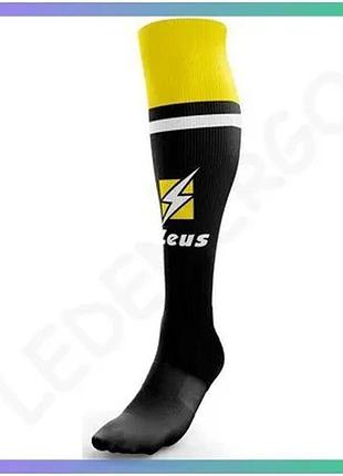 Гетры zeus calza united черные желтые для мужчин 40-46 профессиональные футбольные шкарпетки sku_z00883