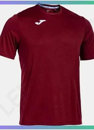 Футболка joma combi темно-бордовий чоловіча 2xl-3xl для футболу з поліестеру з круглим коміром sku_100052.671