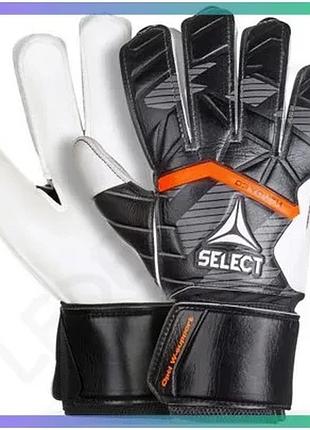 Рукавички для воротаря select goalkeeper gloves 03 youth черные белые 3 мм латекс для детей 7 лет sku_601031-101