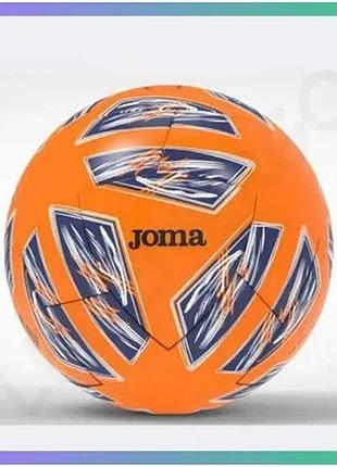 Футбольный мяч joma evolution iii оранжево-синий размер 5 для игры на траве и грунте sku_401483.814