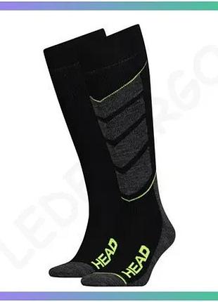 Горнолыжные носки head unisex ski v-shape kneehigh 2ppk черные желтые 35-38 для катания на лыжах sku_791004001-817