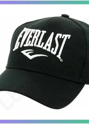 Кепка everlast hugy чорна унісекс спортивна 100% бавовна регульований розмір захист від сонця sku_899340-70-8