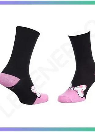 Шкарпетки minnie черные и розовые 36-41 для детей дышащие комфортные с принтом минни sku_13893120-2
