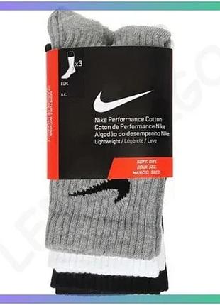 Шкарпетки nike u nk perf ltwt crew 3pr мультиколор унисекс для тренировок размер m (38-42) sku_sx4704-901