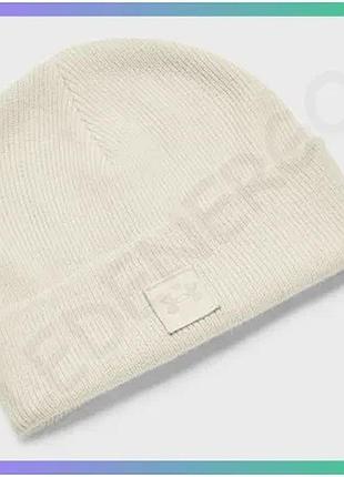 Шапка under armour halftime shallow cuff бежевий чоловіча спортивна шапка для прохолодної погоди sku_1379990-110