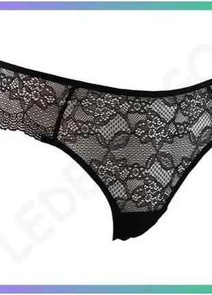 Труси infinitif slip-x1-femme чорні жіночі xl мереживні з квітковим малюнком середня посадка sku_19890793-6
