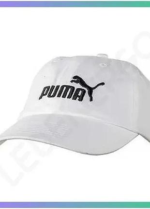 Кепка puma ess cap jr біла для дітей спортивна шапка з бавовни для захисту від сонця sku_021688-03