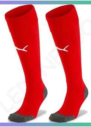 Гетры puma team liga socks красные черные для футбола унисекс 43-46 спортивные шкарпетки sku_703438-01