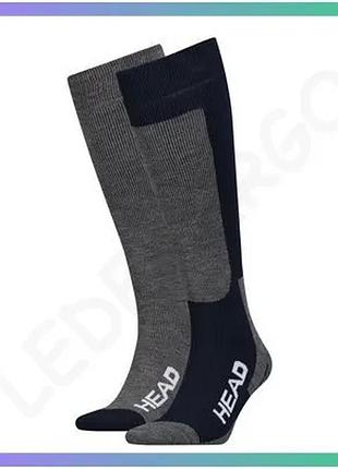 Шкарпетки гірськолижні head unisex ski kneehigh 2ppk сині сірі для лижників унісекс 35-38 з акрилом та sku_791003001-277