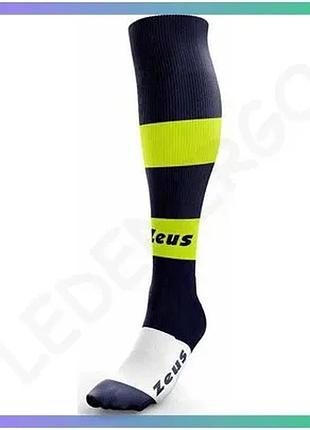 Гетры zeus calza parma синий салатовый белый 34-39 для футбола мужские спортивные шкарпетки sku_z01471