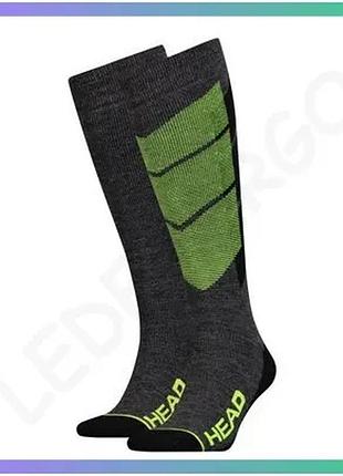 Гірськолижні шкарпетки head unisex ski graphic kneehigh 2ppk чорні жовті 35-38 для активного відпочинк sku_791005001-817
