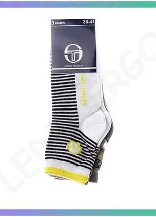 Шкарпетки sergio tacchini 3-pack жін 36-41 білий жовтий сірий спортивні шкарпетки для активного відпоч sku_13898215-3