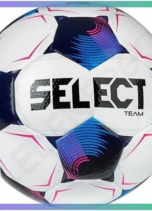 Футбольний м'яч select fb team fifa v26 біло-синій 4 поліуретан унісекс для гри на натуральному та шту sku_086559-006